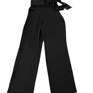 Express Black Wide-Leg Pants with Bow Detail